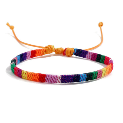 12Pcs Nepal Ethnic Colorful Bracelet Set For Women Bohemia Fabric Braided Rope Wristbands Men Bangle Fashion Summer Jewelry