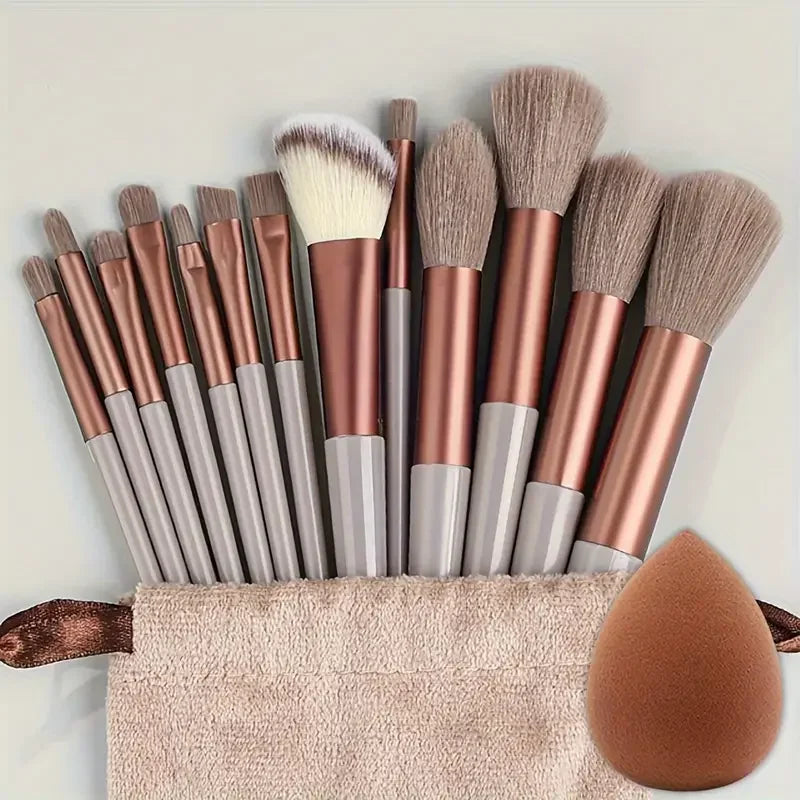 13-Piece Makeup Brush Set | Soft Fluffy Foundation Blush Highlighter Brush Kit