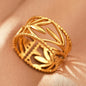 Stainless Steel Rings Vintage Exquisite Hollow Adjustable Open Statement Rings Light Luxury Fashion Rings For Women Jewelry New