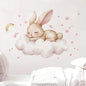 1 Modern Watercolor Sleeping Rabbit Wall Sticker | Pink Room Decor