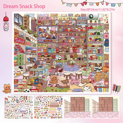 Vintage Grocery Store Stickers | 3D Miniature Collage Decals for DIY Crafts