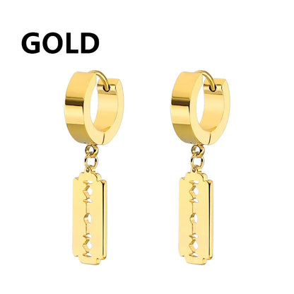 Black Cross Earrings for Men and Women | Stainless Steel Punk Stud Set