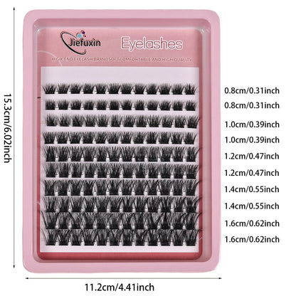 Cluster Lashes 120pcs 8-16mm Wispy D Curl Fluffy Eyelash Extensions | DIY Natural Look