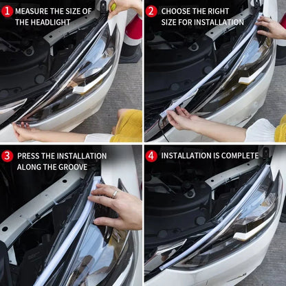 2pcs Car LED DRL Light Strip Dynamic Scan Flexible Waterproof 12V Universal | Daytime Running Lights