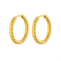 Vintage Round Stainless Steel Hoop Earrings For Women Gold Plated Earring 2023 Trending Statement Ear Jewelry Christmas Gift