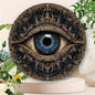 Evil Eye 8x8" Round Aluminum Wall Art - Versatile Home Decor for Living Room, Bathroom & More