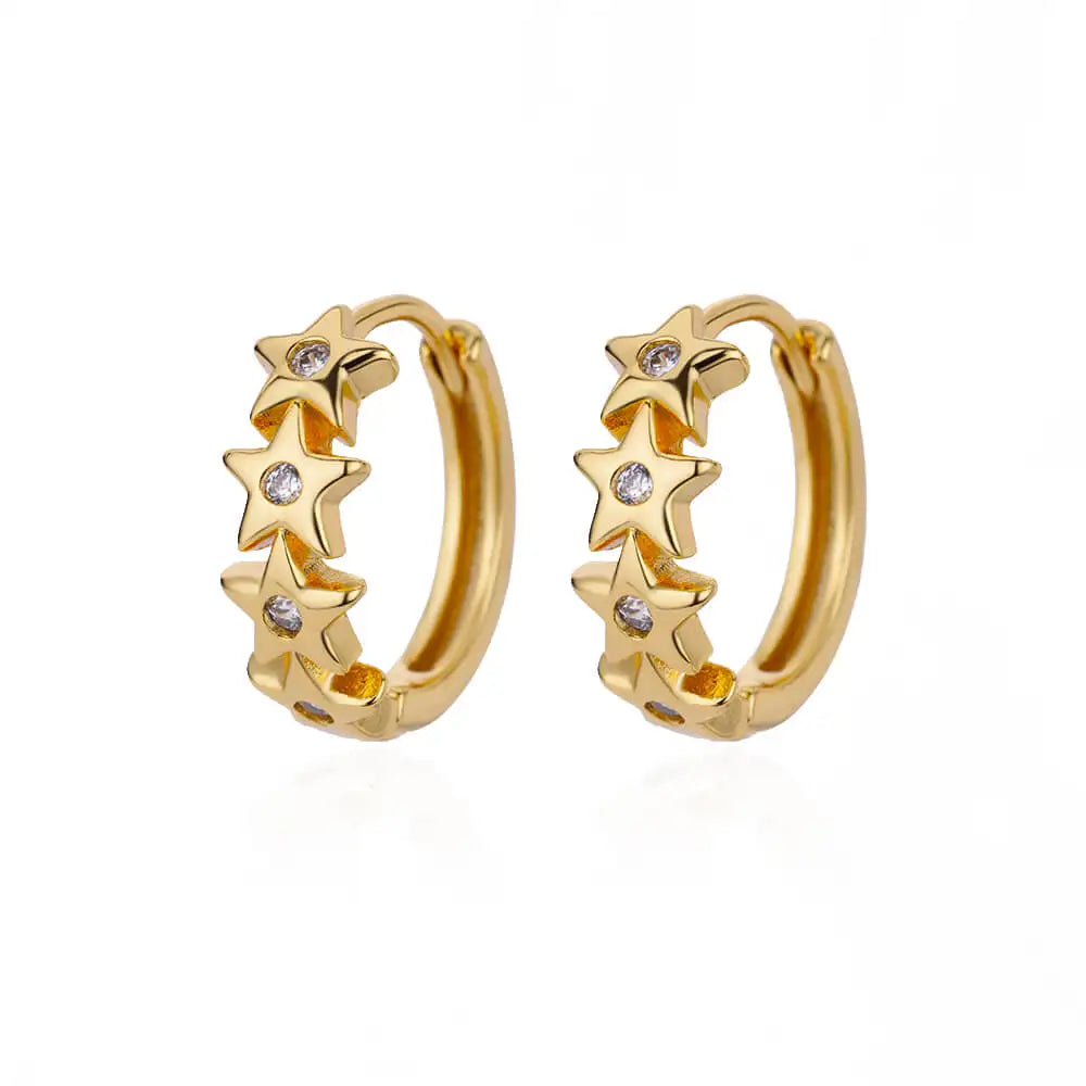 Vintage Round Stainless Steel Hoop Earrings For Women Gold Plated Earring 2023 Trending Statement Ear Jewelry Christmas Gift