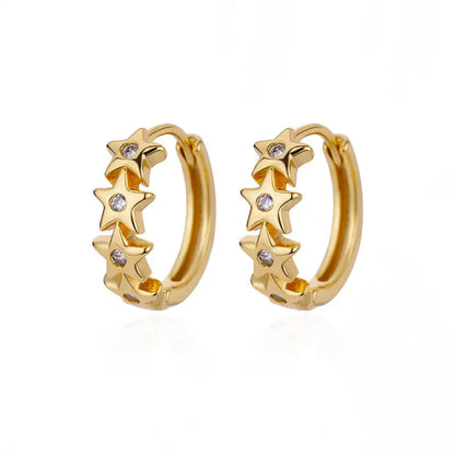 Vintage Round Stainless Steel Hoop Earrings For Women Gold Plated Earring 2023 Trending Statement Ear Jewelry Christmas Gift