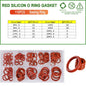 Food Grade Silicone O-Ring Sealing Gasket Set | Red VMQ Rubber Washers for Cookers