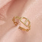 Fashionable Starry Full Drill Chain Pendant Ring for Women Versatile Luxury Design Ring Finger Accessory Copper Material