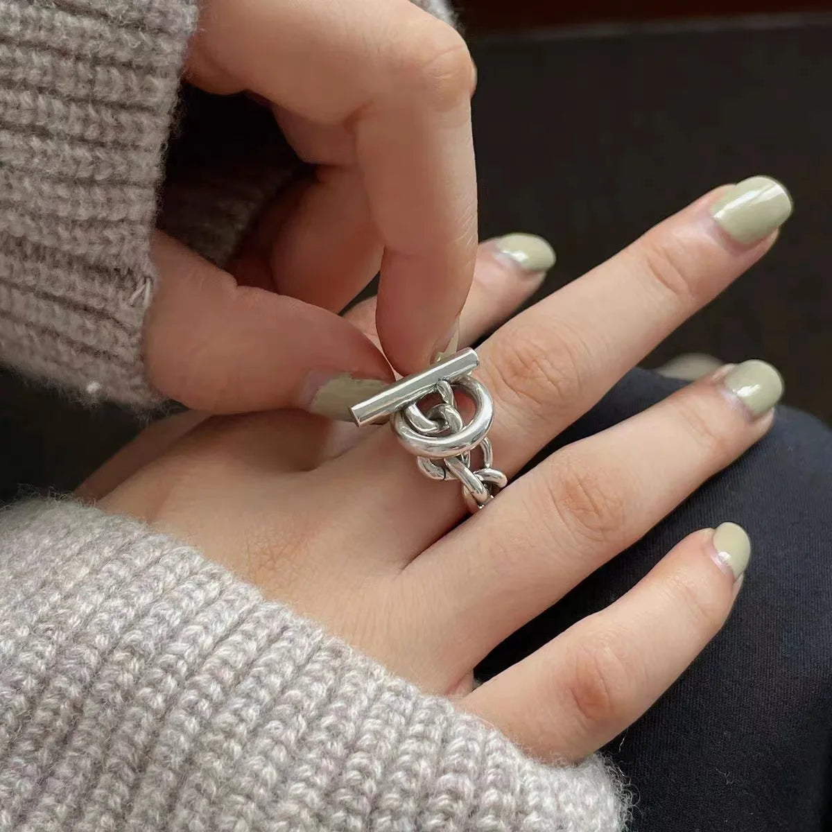 New in 925 Sterling Silver Round Ring Adjustable Rings For Women Men Engagement Aesthetic Luxury Jewelry Wholesale Jewellery