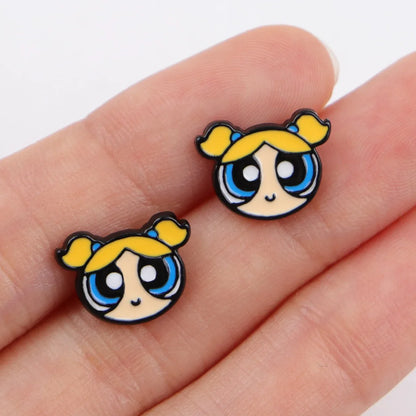 Cartoon Animal Stud Earrings | Cute Stainless Steel Pierced Jewelry for Women