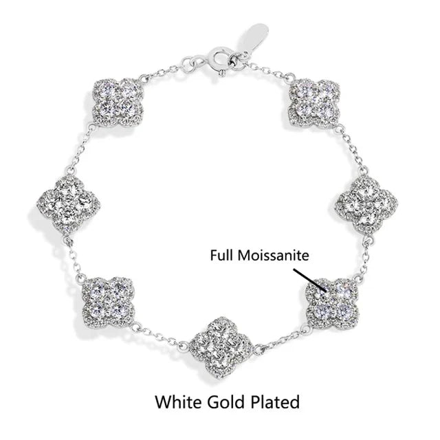 MINTYBOX S925 Sterling Silver Full Moissanite Bracelets D VVS1 Lab Diamond for Women 18k Gold Plated Engagement Jewelry Gift