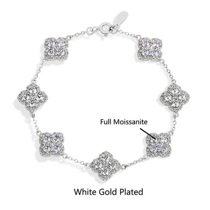 MINTYBOX S925 Sterling Silver Full Moissanite Bracelets D VVS1 Lab Diamond for Women 18k Gold Plated Engagement Jewelry Gift