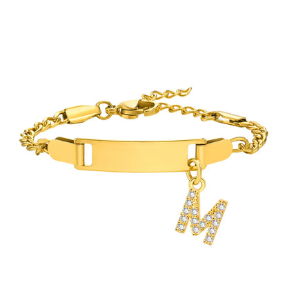 Personalized Name Bracelet With Initials for Boy Girl, Free Engraving Date ID Wristband Birthday Gift