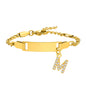 Personalized Name Bracelet With Initials for Boy Girl, Free Engraving Date ID Wristband Birthday Gift