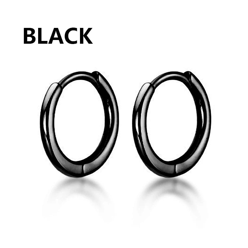 Punk Stainless Steel Stud Earrings Set | Unisex Hip Hop Piercing Jewelry