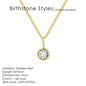 Birthstone Necklace for Woman Stainless Steel 12 Constellation DIY Colourful Zirconia Pendat Birthday Gift Jewelry Wholesale