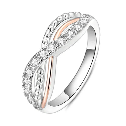 925 Sterling Silver Rose Gold Plated Infinity Heart Ring | Eternal Love Jewelry Gift for Mom