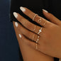 Fashion Geometric Knuckle Rings set For Women Crystal Gold color Finger Ring Boho Ladies wedding Jewelry Gift