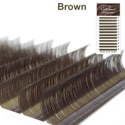 NATUHANA Caramel Colored Lashes | Individual Faux Mink Eyelashes