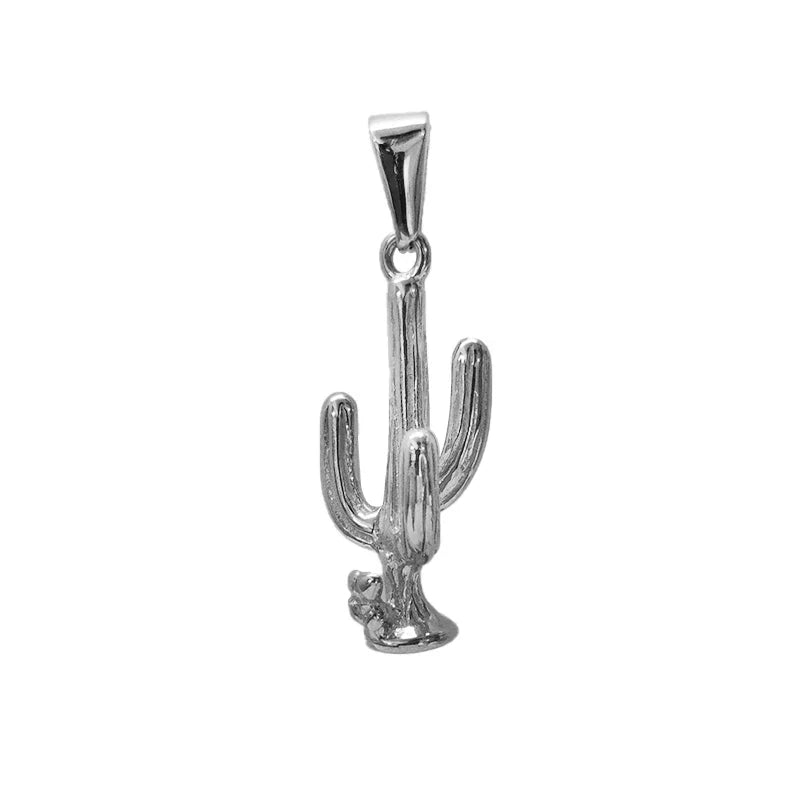 Trendy Gold - Plated Stainless Steel Cactus Pendant Necklace for Men & Women - Non - Fading, Ideal Gift, Fashion Jewelry