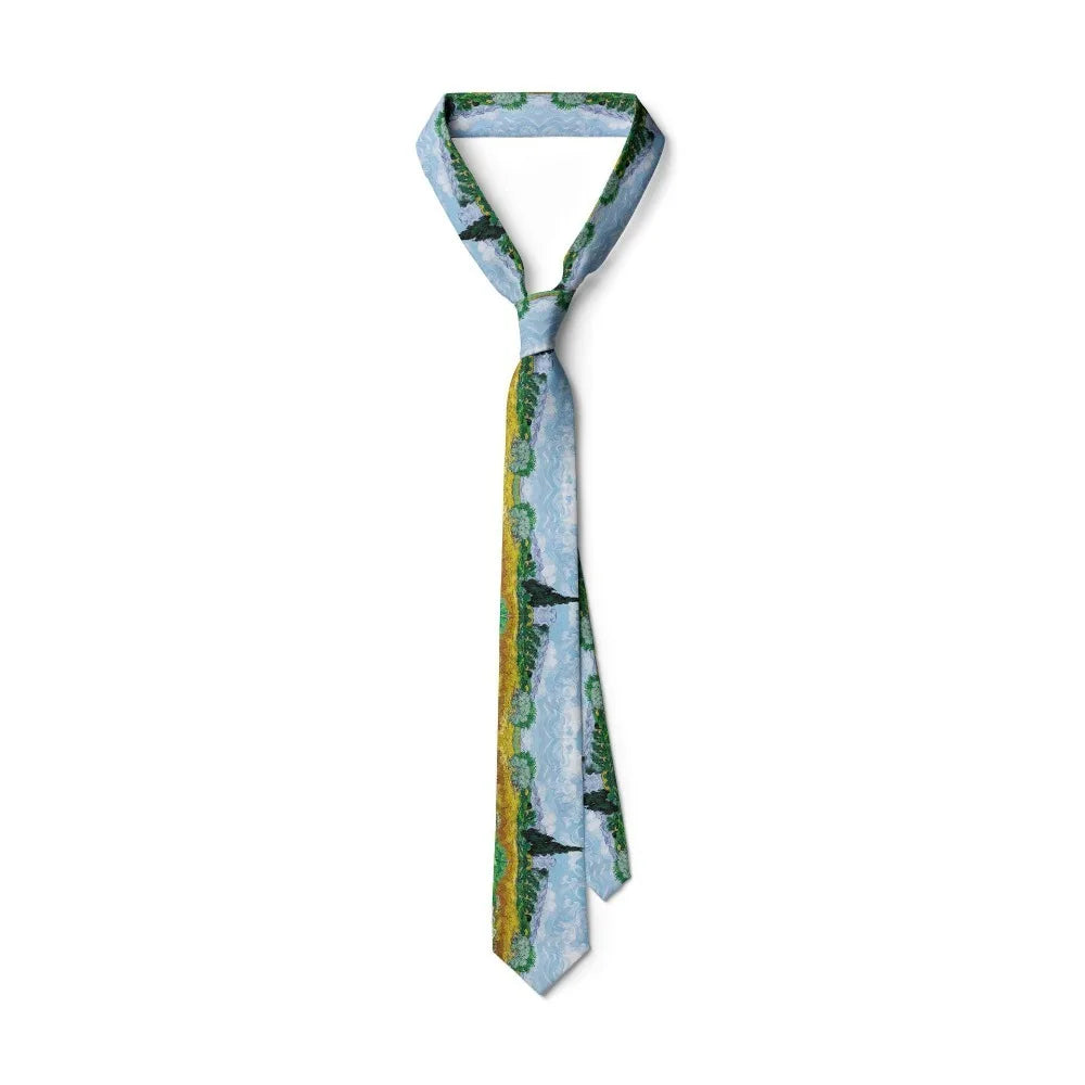 New Van Gogh Oil Painting Tie For Men Star Moon Night Retro Fun 8cm Wide Slim Necktie Accessories Daily Wear Wedding Party Gift