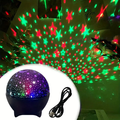 LED Night Light Star Projector | Starry Sky Galaxy Moon Lamp with Auto Color Changing and USB Power