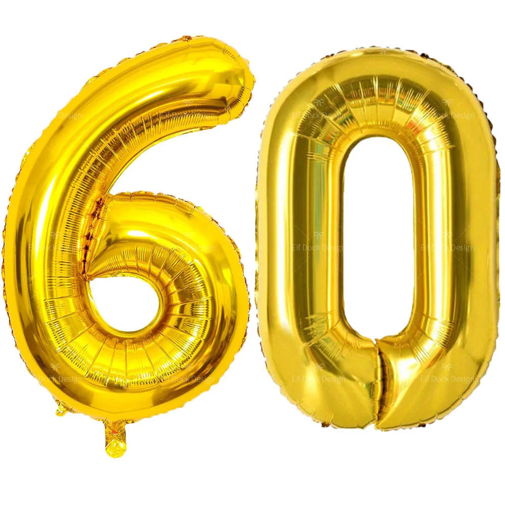 Large Gold Number Balloon 40 Inch | Milestone Birthday & Anniversary Decoration