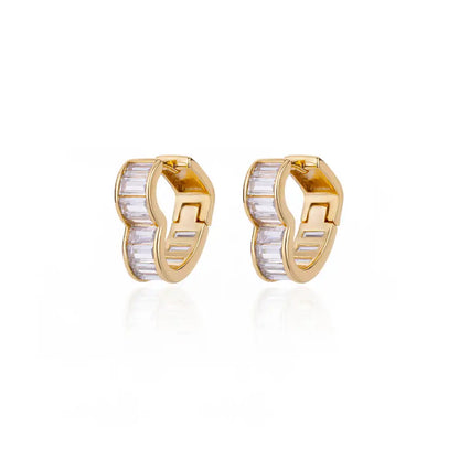 Zircon Heart Pendientes Earring For Women Stainless Steel Gold Color Piercing Earring 2025 Trend Jewelry aretes Accesorios mujer