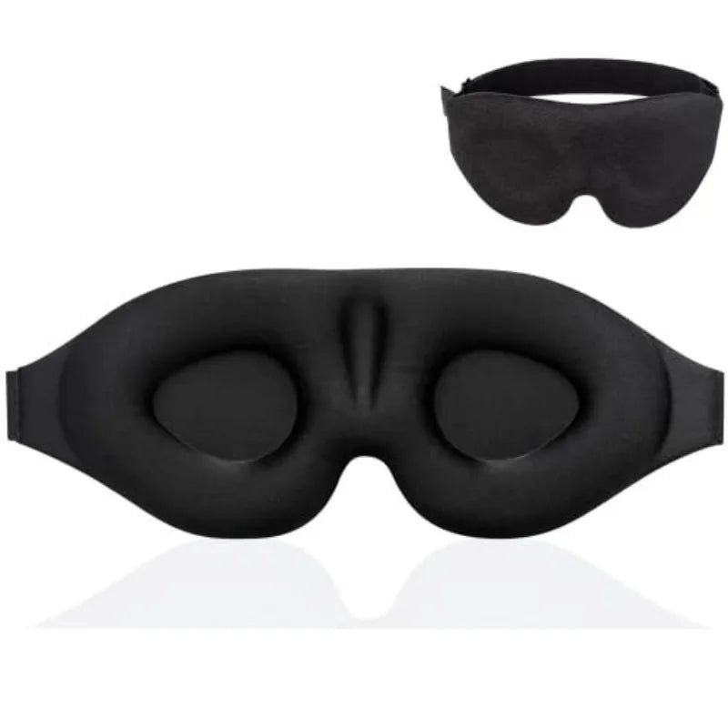 3D Contoured Sleep Mask | Memory Foam Blackout Eye Shade for Deep Rest