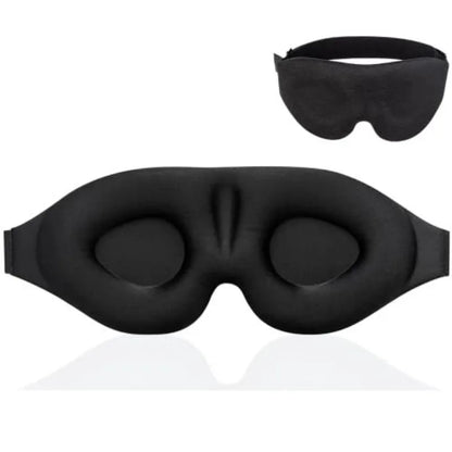 3D Contoured Sleep Mask | Memory Foam Blackout Eye Shade for Deep Rest