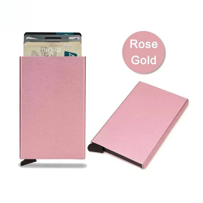 RFID Blocking Metal Wallet | Slim Pop Up Card Holder for Men and Women