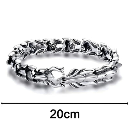 Men's Viking Dragon Bangle Bracelet | Vintage Punk Hiphop Chain Jewelry