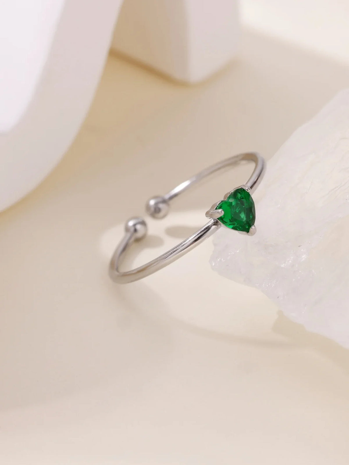 Fashion Zircon Heart Birthstone Rings For Women Stainless Steel Gold Color Birthstone Ring  Aesthetic Wedding Jewelry Gift