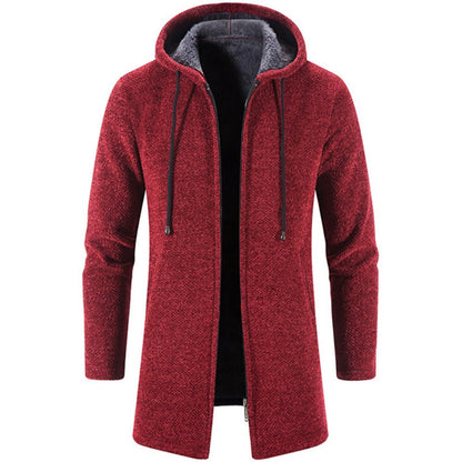 Cashmere Men's Cardigan Chenille Outer Sweater Coat Windbreaker