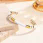 Classic stainless steel zircon enamel women's bracelet, high quality waterproof metal bracelet, wedding party jewelry
