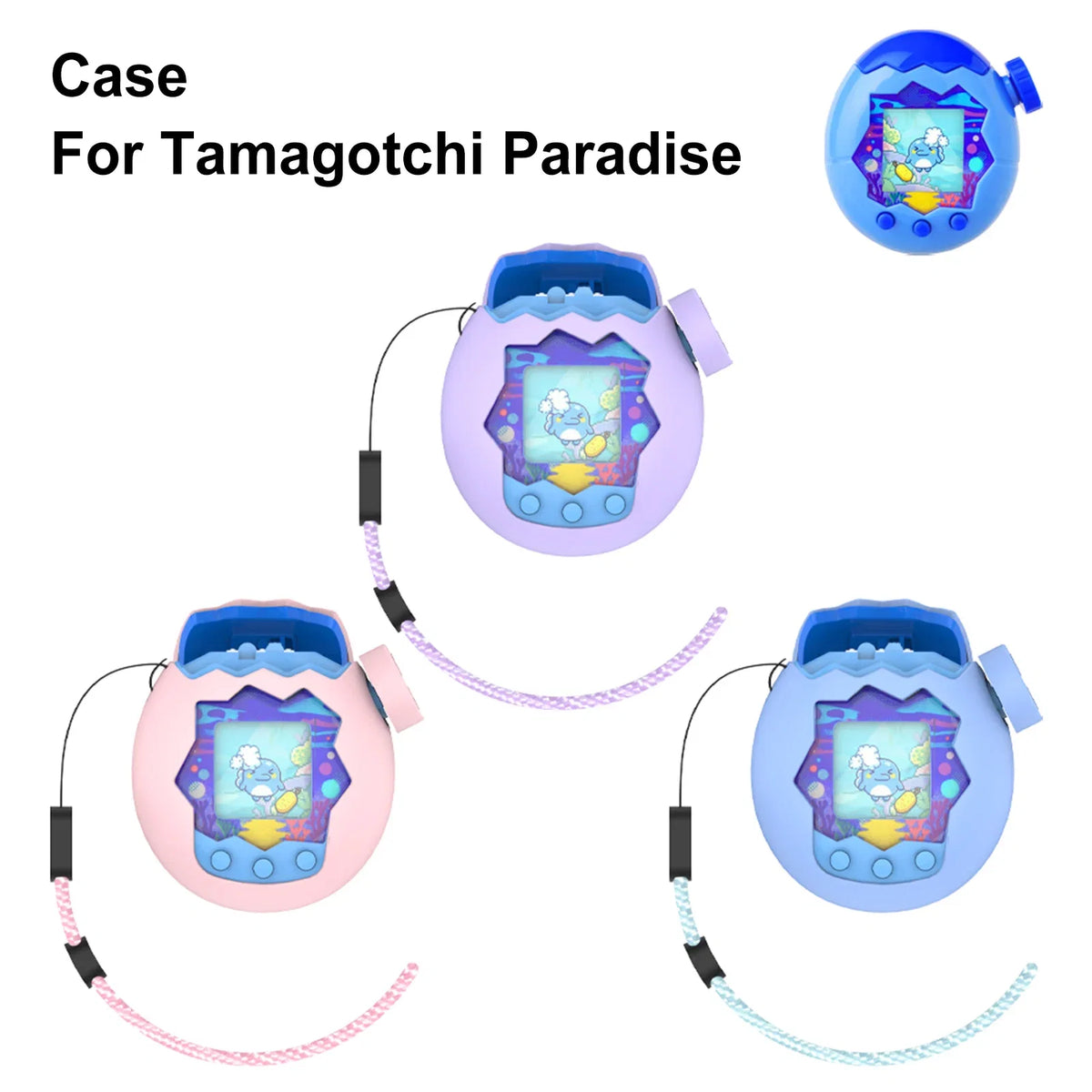 Silicone Cover with Thumb Grips and Lanyard | Soft Full Body Case for Tamagotchi Paradise