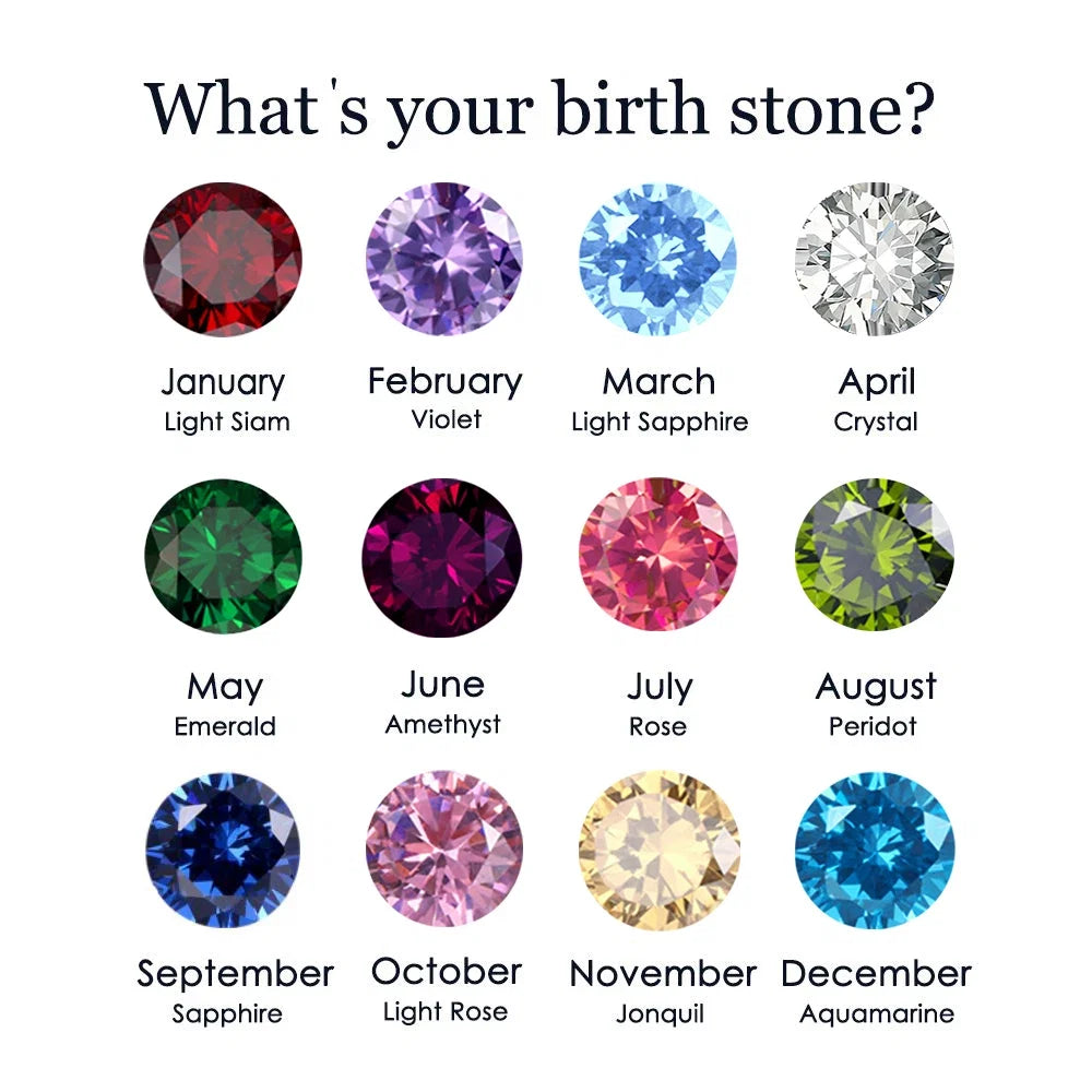 12 Color Birthstone Pendant Month Zirconia for Necklace Color Stone DIY Charms Accessories Birthday Gift Jewelry