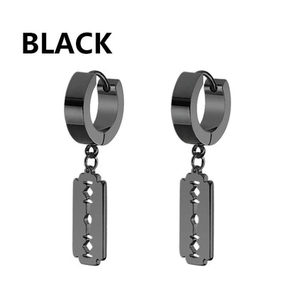 Black Cross Earrings for Men and Women | Stainless Steel Punk Stud Set
