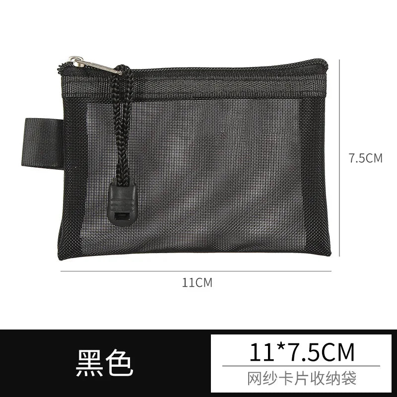 Mini Mesh Zipper Card Pouch | Transparent ID and Credit Card Storage Bag
