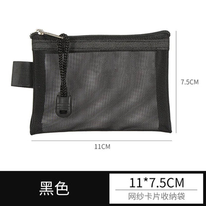 Mini Mesh Zipper Card Pouch | Transparent ID and Credit Card Storage Bag