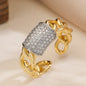 NEWBUY Brand Luxury AAA Cubic Zirconia Pave Setting Copper Jewelry Gold/Silver Mix Color Wedding Rings For Women Gift