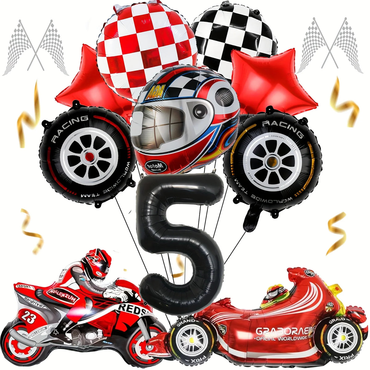 12pcs Racing Car Balloon Birthday Set | Party Decor for Boys
