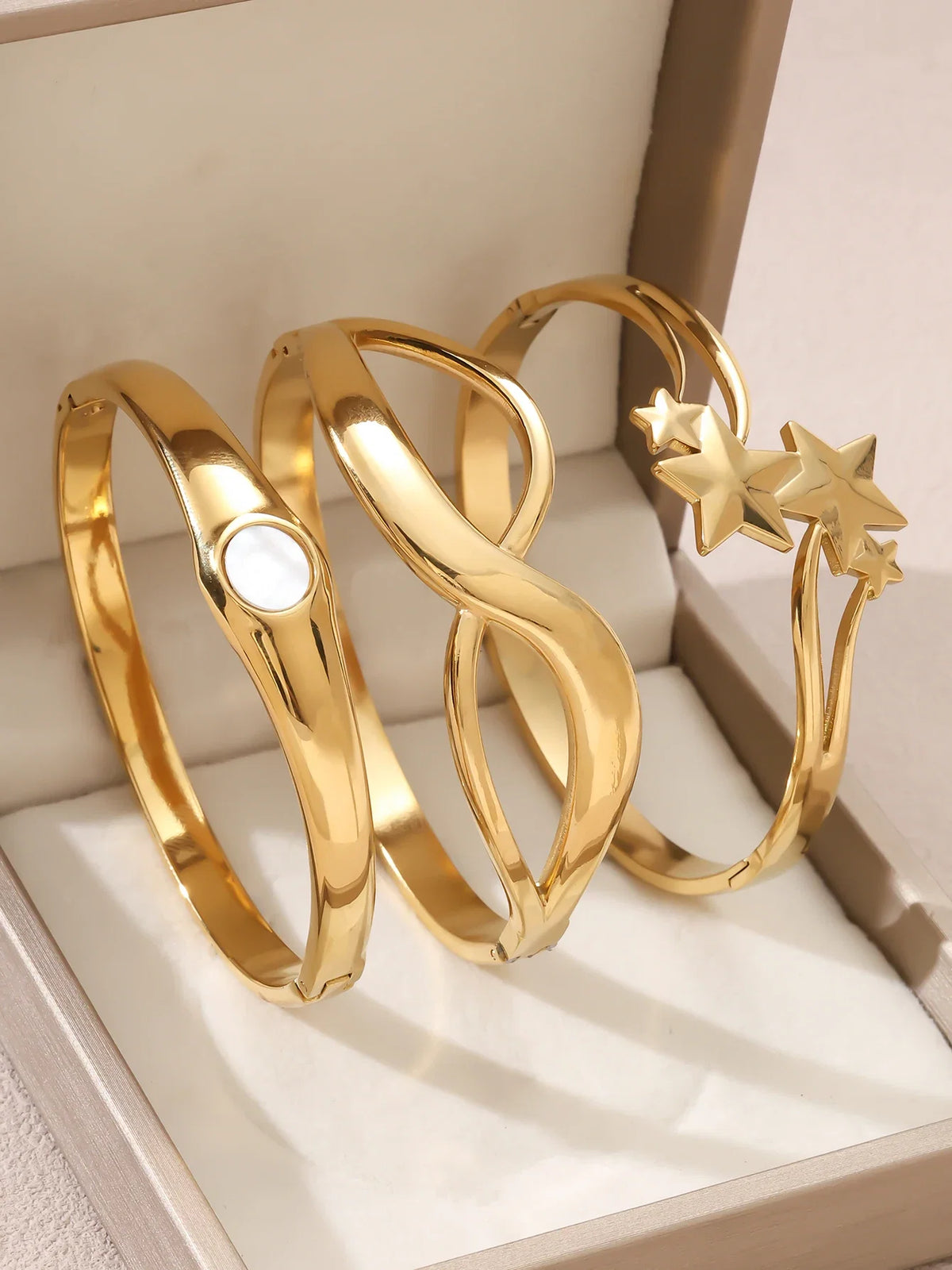 1pieces/set women's wedding jewelry party holiday Valentine's Day gift stainless steel bracelet plated with 18K gold bracelet