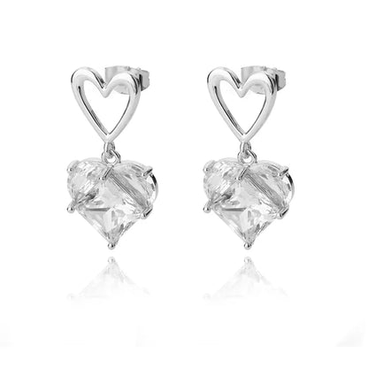 Zircon Heart Pendientes Earring For Women Stainless Steel Gold Color Piercing Earring 2025 Trend Jewelry aretes Accesorios mujer