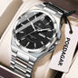 POEDAGAR Top Original Men's Watches Stainless Steel Waterproof Luminous Man Watch Date Week Classic Trendy Quartz Men Wristwatch