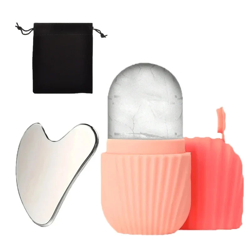 Ice Face Roller and Gua Sha Set | Stainless Steel Facial Massage Tools