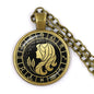 12 Constellation Zodiac Pendant Necklace | Antique Bronze Glass Dome Jewelry