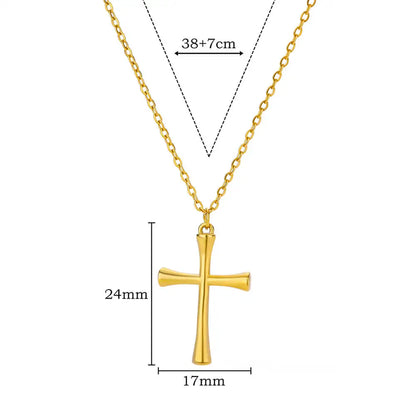 Cross Goddess Pendant Necklace for Women Stainless Steel 316L Gold Color Necklace 2025 New Party Jewelry Aesthetic Accessories